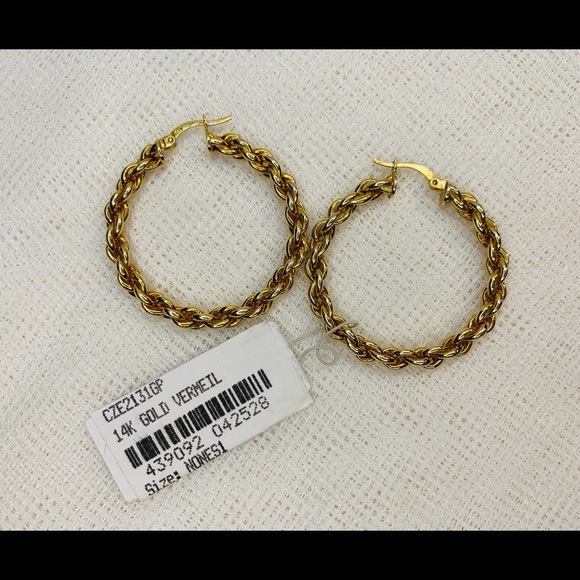 Gabi Reilly 14K Yellow Gold Braided Hoops NWT - Picture 10 of 10